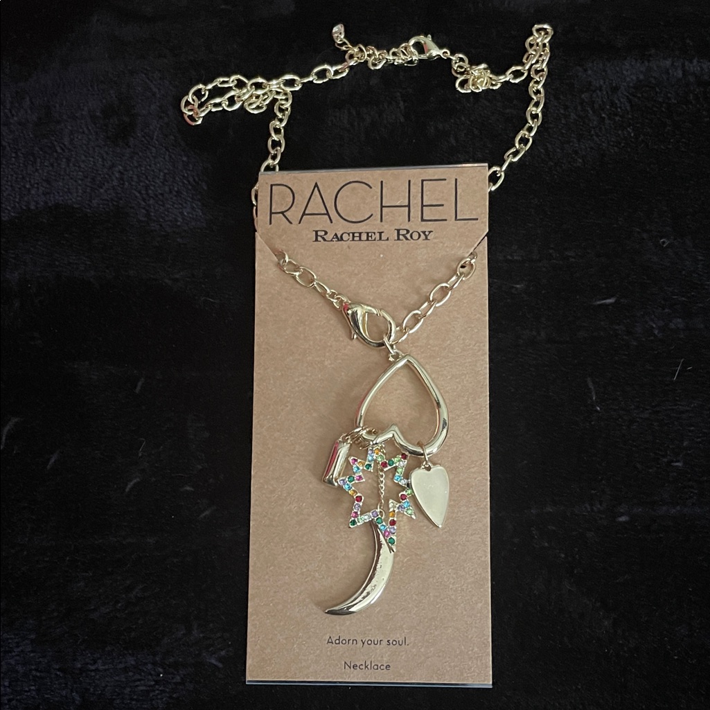 Rachel Rachel Roy Gold-Tone Heart & Charm Necklace With Multicolor Accents
